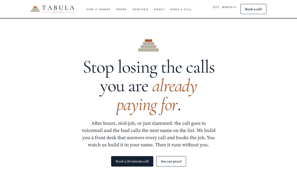 Screenshot of Tabula Works: an AI operating system running an entire company.
